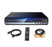 Cpolebev Lettore Dvd 1080P HD Home Dvd Player Box per TV Lettore Dvd Regione Gratuita per Tutti I Formati Dvd CD-Disk Player Uscita AV Lettore EVD - Spina EU Facile da Usare Nero