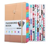 Cpolebev Libro con Delle Password con Schede Alfabetiche Colorate e Due Segnalibri, per Anziani 8,4 X 5,9 Pollici, Indirizzo Internet D