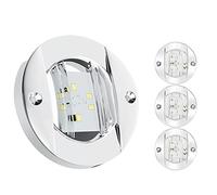 Cpolebev Luci Interne per Barche Marine 4 Pezzi, Luce di Cortesia per Ponte Barca Un LED 12V 3 Pollici Luce di Ancoraggio Un Poppa Rotonda Bianca Un 6 LED