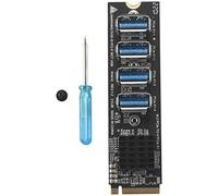Cpolebev M.2 M-Key Schede di Espansione Pcie M.2 Un Pci-E X1 4 Porte USB3.0 Adattatore di Espansione della Scheda Grafica Adattatore ASM1184E M.2