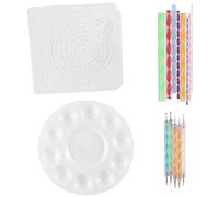 Cpolebev Mandala Punteggi Stencil Strumenti Rock Painting Kit Sfera Stilo Punteggi Strumenti Include Stencil, Vassoio di (Confezione da 17)