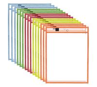 Cpolebev Maniche Riutilizzabili Cancellabili A Secco, Buste di Plastica per Documenti, Protezioni per Pagine per Insegnanti, Aule, Forniture per Ufficio, 15 Pezzi