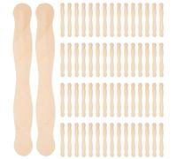 Cpolebev Manici A Ventaglio da 8 Pollici o Spatola in Legno o Confezione per Miscelare la 100 Bastoncini per Ghiaccioli Artigianali Bastoncini per Gelato per Kit di Forniture per Bricolage Fai