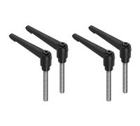 Cpolebev Maniglie A Leva di Bloccaggio Maniglie A Leva di Bloccaggio In Plastica M10 X 60mm Perno Filettato In Acciaio Inossidabile 304, Maniglie Regolabili, Nero