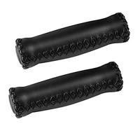 Cpolebev Manopole per Manubrio per Bici, Manopole per Bicicletta retrò Cucite a Mano, per la Maggior Parte dei Manubri da Bicicletta da 22,2 Mm (7/8 Pollici),Nero