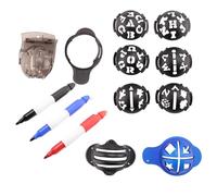 Cpolebev Marcatore per Palline da Golf, Pennarelli per Linee Colorate, Kit di Strumenti per L'Allineamento della Marcatura delle Palline da Golf in Plastica a Tripla Traccia, Nero