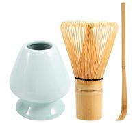 Cpolebev Matcha Whisk Set Bamboo Matcha Tea Set 100 Matcha Whisk (Chasen), Tradizionale, Matcha Whisk Holder