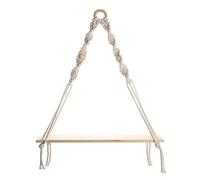 Cpolebev Mensola da Parete in macramè - Mensole da Parete in Legno Boho con Perline di Legno, Mensola Galleggiante per Fattoria Mensola Rustica per Piante Sospese Facile da Installare