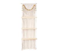 Cpolebev Mensole da Parete Sospese Un 3 Livelli nel macramè per Camera da Letto, Bagno, Asilo, Mensole Decorative da Parete Boho per Vaso di Piante