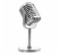 Cpolebev Microfono per Voce Dinamico retrò Microfono Vintage Supporto Universale per Performance dal Registrazione in Studio Karaoke Facile da Usare