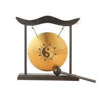 Cpolebev Mini Gong da Tavolo da Tavolo Campanello A Strumento A Percussione Piatti Gong con Mazzuolo per Decorazioni per la Casa Regalo per L'Inaugurazione della Casa-D Facile da Usare