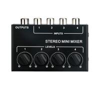 Cpolebev Mini Mixer Passivo A 4 Canali Compatto Strumento Musicale Lettore CD Mixer Hub Stereo per Computer