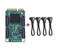 Cpolebev Mini PCI-e SATA 4 Port SATA III 6G Scheda Controller Mini PCI Express SATA3.0 4 Porte SATA III 6G Scheda Adattatore SSD Mini PCI Express Semplice Installazione