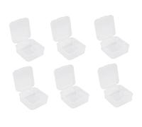 Cpolebev Mini Scatola di Plastica Trasparente da 6 Pezzi per Raccogliere Piccoli Oggetti, Perline, Gioielli, Biglietti da Visita