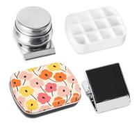 Cpolebev Mini Scatola di Portatile, per Acquerelli Vuota da 12 Pozzetti, Piccoli Kit per Conservare la con Clip Magnetica e Vasetto per Olio Durevole A