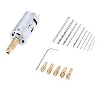 Cpolebev Mini Trapano Elettrico un Mano Set di Punte da Trapano DC 12V Motore 0.5-3Mm HSS Punta Elicoidale con 5 Pezzi di Pinze per Mandrini Adatto per un Tazza