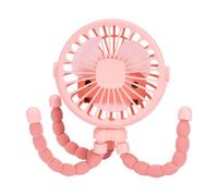Cpolebev Mini Ventilatore Silenzioso Portatile Rosa Ricaricabile Tramite USB A 3 Velocità Regolabile con Funzione di Illuminazione per Passeggino Seggiolino Auto