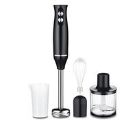 Cpolebev Miscelatore Frullatore a Immersione Ad Alta Potenza 4 in 1 Include Tritatutto e Tazza per Frullati di Ghiaccio in Acciaio Inossidabile Spina Europea