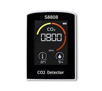 Cpolebev Misuratore di CO2 Digitale 4-In-1 Misuratore di Umidità Della Temperatura 'Anidride Carbonica Tester del Sensore di TVOC Rilevatore di Monitoraggio Della Qualità 'Aria CO2