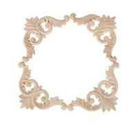 Cpolebev Modanature Angolari Intagliate nel Legno Onlay Applique Decor per Mobili Non Verniciati 4 Pezzi 12x12 Cm