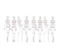 Cpolebev Modello di Schizzo per Righello di Illustrazione di Moda Righello per Cucito Modello Umanoide Misurazione di Vestiti Durevole B