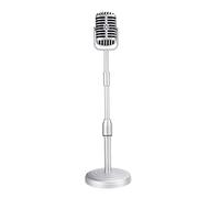 Cpolebev Modello di Supporto per Microfono da Tavolo Vintage con Altezza Regolabile, Supporto per Microfono nel Stile retrò Supporto per Microfono Falso,
