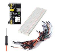 Cpolebev Modulo di Alimentazione per Breadboard+ Breadboard Saldatura A 830 Punti + 65 Cavi di Collegamento 3.3V/5V MB102