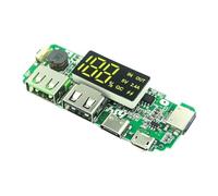 Cpolebev Modulo di Ricarica per Display Digitale Batteria al Litio 18650 5V 2.4A Tre Porte di Ricarica con Modulo di Potenziamento del Display Installazione Semplice