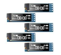 Cpolebev Modulo Display I2C da 5 Pezzi Modulo Display OLED I2C da 0,91 Pollici Driver Schermo OLED I2C Dc 3,3 V-5 V (Luce Bianca)