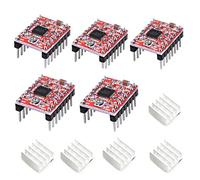 Cpolebev Modulo Driver Motore Passo-Passo Stepstick 5 Pezzi A4988 con Dissipatore di per Stampante 3D Reprap Adatto