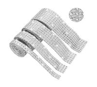 Cpolebev Nastro di Strass, 4 Rotoli di Strisce di Strass Autoadesive, Nastro di Strass di Scintillante per Lavori Artigianali, Arte, Auto, Facile Installazione