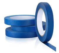 Cpolebev Nastro per Pittori Blu Nastro Blu per Dipingere le Pareti di Automobili, Imballare Residui Rimovibili, 4 Rotoli