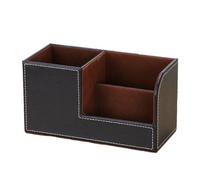 Cpolebev Organizer da Scrivania In Pelle, Portaoggetti per Ufficio, Scatola Portaoggetti per Cancelleria da Tavolo per Biglietti da Visita, Penne, Matite, Durevole 20 X 9 X 11 cm D
