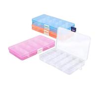 Cpolebev Organizer in Plastica Scatola di Plastica Regolabile da 4 Pezzi con 15 Griglie con Divisori, Contenitore Vuoto