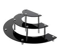 Cpolebev Organizer Nero A 3 Livelli con Alzate in Acrilico Espositore A Mezzaluna per Dessert (1 Pz)