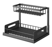 Cpolebev Organizer per, Organizer per Armadietto Estraibile Ripiano Scorrevole Un 2 Livelli Multiuso per Organizer e Contenitori Il della Cucina