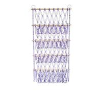Cpolebev Organizzatore da Appendere alla Parete con Animali di Peluche, Rete, Amaca, per La Cameretta dei Bambini, per Riporre I Giocattoli di Peluche, Boho Macrame, Viola