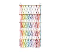 Cpolebev Organizzatore da Appendere alla Parete con Animali di Peluche, Rete per Giocattoli, Amaca, per La Cameretta Bambini, per Riporre I Giocattoli di Peluche, Boho Macrame, Multicolore
