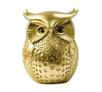 Cpolebev Ornamento di Gufo Dorato, Statua in Resina Animale Artigianale, per Mobile TV Libreria Arredamento Casa Ufficio, Decorazione da Tavolo per Ingresso Durevole Circa 6 X 5 X 7,5 cm
