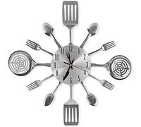 Cpolebev Orologi da Parete da Cucina con Cucchiai E Forchette, Ottimo Arredamento per La Casa E Bei Regali, Orologio da Parete Orologio da Parete da Tavola