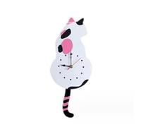 Cpolebev Orologio da Parete A Pendolo con Gatto, Orologio da Gatto, Orologio da Gatto con Coda Mobile, Oscillazione del Gatto, Stravaganti Orologi da Parete Divertenti Facili da Installare