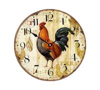 Cpolebev Orologio da Parete da Cucina Gallo da 10 Pollici Orologio da Parete Silenzioso Ticchettio Orologio da Parete Rotondo al Quarzo Alimentato Un Batteria