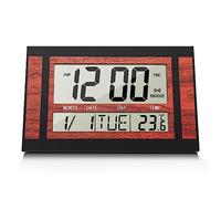 Cpolebev Orologio da Parete Digitale LCD Numero Grande Tempo Temperatura Calendario Sveglia Tavolo Orologio da Scrivania Design Moderno Ufficio Casa Nero