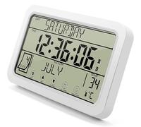 Cpolebev Orologio da Parete Digitale, Orologio Digitale A Batteria, Orologio da Tavolo da 8 Pollici con Temperatura, umidità, Giorno e Data per Casa e Ufficio