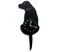 Cpolebev Orologio da Parete per Cani Orologio da Parete per Camera da Letto per Bambini Orologio da Parete per Cani con Coda Scodinzolante Regali per Bambini Compleanno Nero