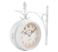 Cpolebev Orologio da Parete Rotondo nel da Appendere Un Doppia Faccia Un Due Facce Orologio da Stazione retrò con Lampadario Rotondo Orologio da Parete per La Casa