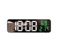 Cpolebev Orologio Digitale da Parete Display Temperatura e umidità modalità Notturna Sveglia da Tavolo 12/24H Orologio Elettronico Un LED