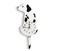 Cpolebev Orologio Parete per Cani Decorazioni per Casa Orologio Parete per Camera Letto per Bambini Orologio per Cani con Coda Scodinzolante Regali per Bambini Compleanno Bianca