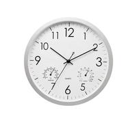 Cpolebev Orologio Rotondo da Esterno con Termometro e Igrometro, Grande Orologio da Parete, Elegante Orologio Retrò Silenzioso