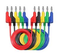 Cpolebev P1036 5 Pz 4 mm da Spina A Banana In Rame A Spina A Banana Puntali per Test Multimetro In PVC Morbido Filo da 1 M 1000 V 15 A